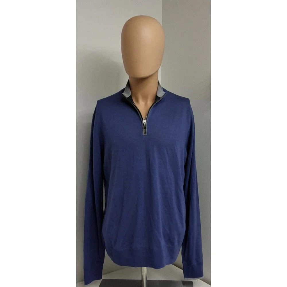 Greyson Saratoga 1/4 zip mens sweater size M purple blue new w/tags long sleeve